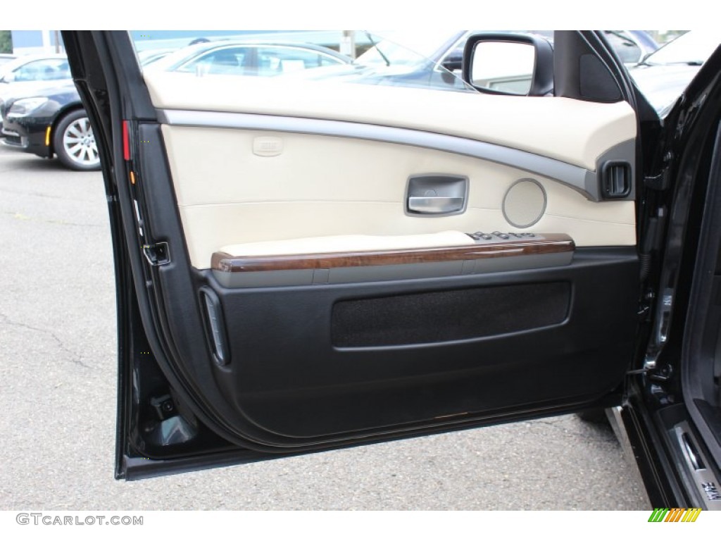 2008 BMW 7 Series 750i Sedan Beige Door Panel Photo #53466886