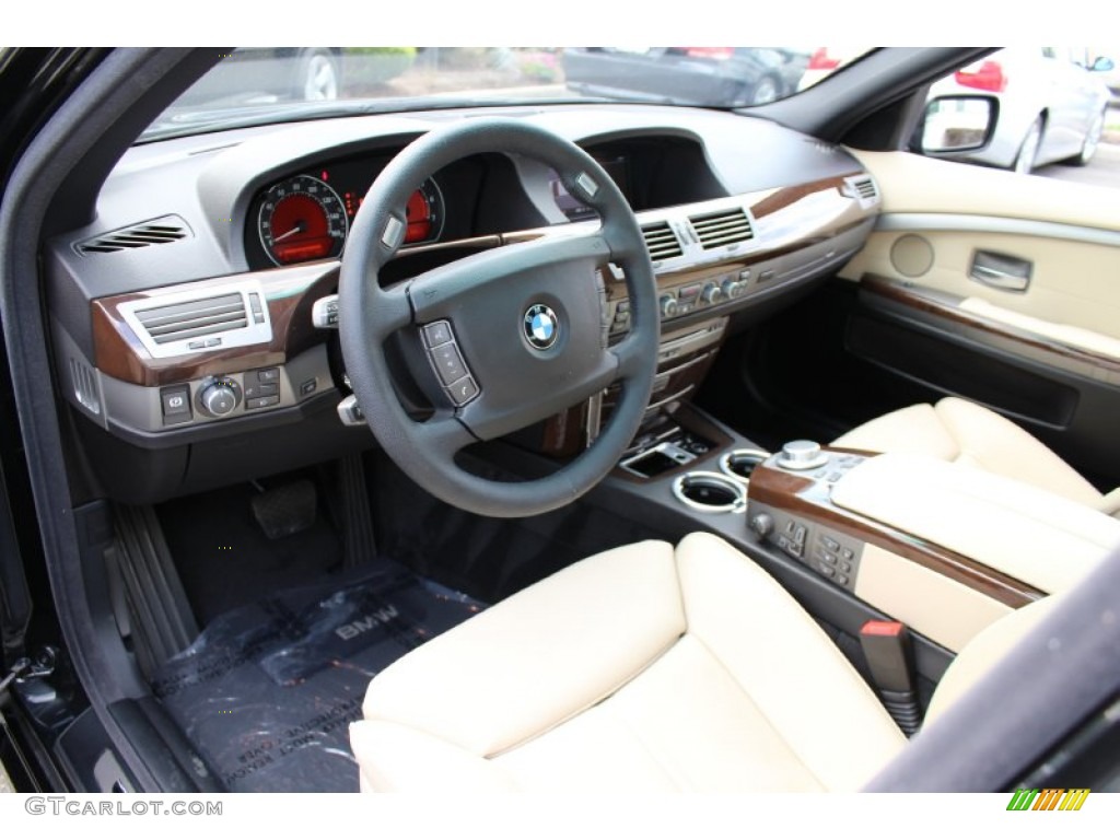 Beige Interior 2008 BMW 7 Series 750i Sedan Photo #53466901