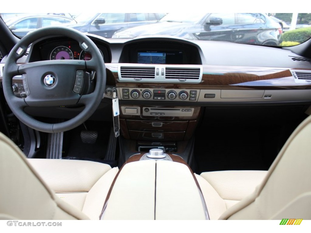 2008 BMW 7 Series 750i Sedan Beige Dashboard Photo #53466943