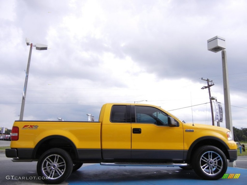 2004 F150 FX4 SuperCab 4x4 - Blazing Yellow / Black photo #6