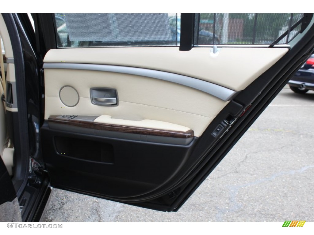 2008 BMW 7 Series 750i Sedan Beige Door Panel Photo #53467086