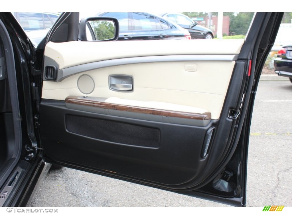 2008 BMW 7 Series 750i Sedan Beige Door Panel Photo #53467126