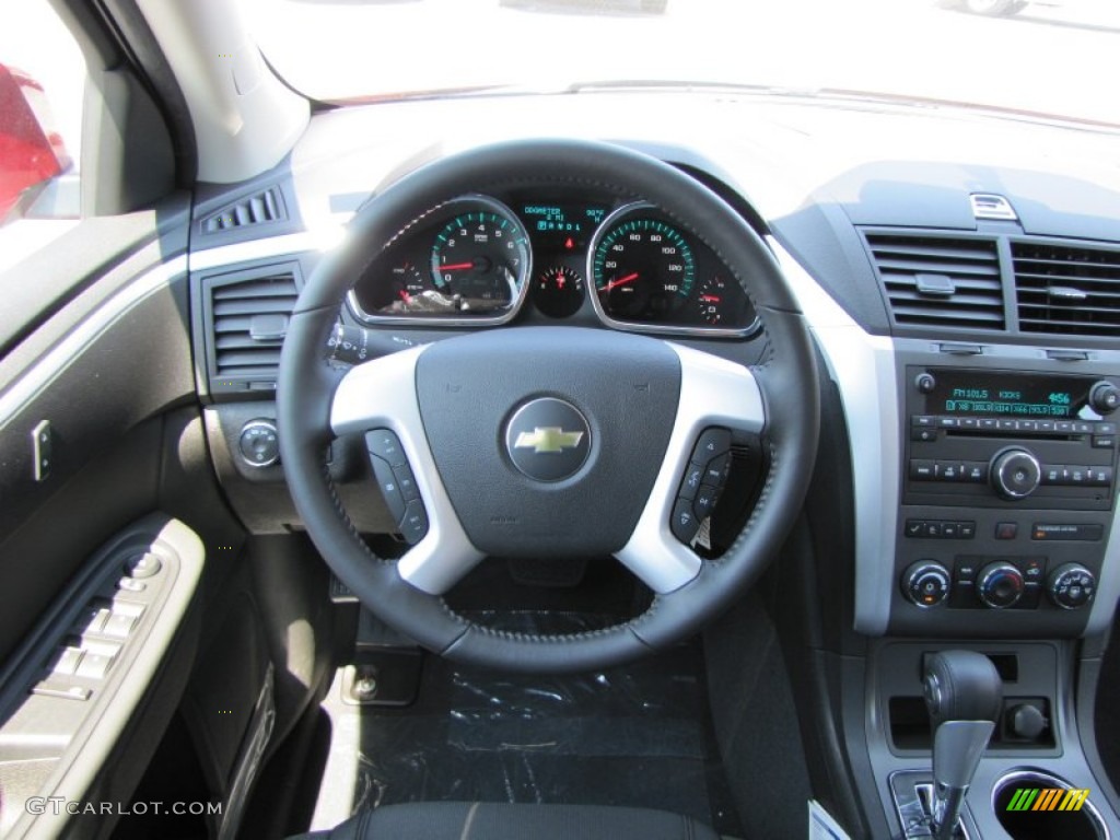 2012 Chevrolet Traverse LT Ebony Steering Wheel Photo #53467819