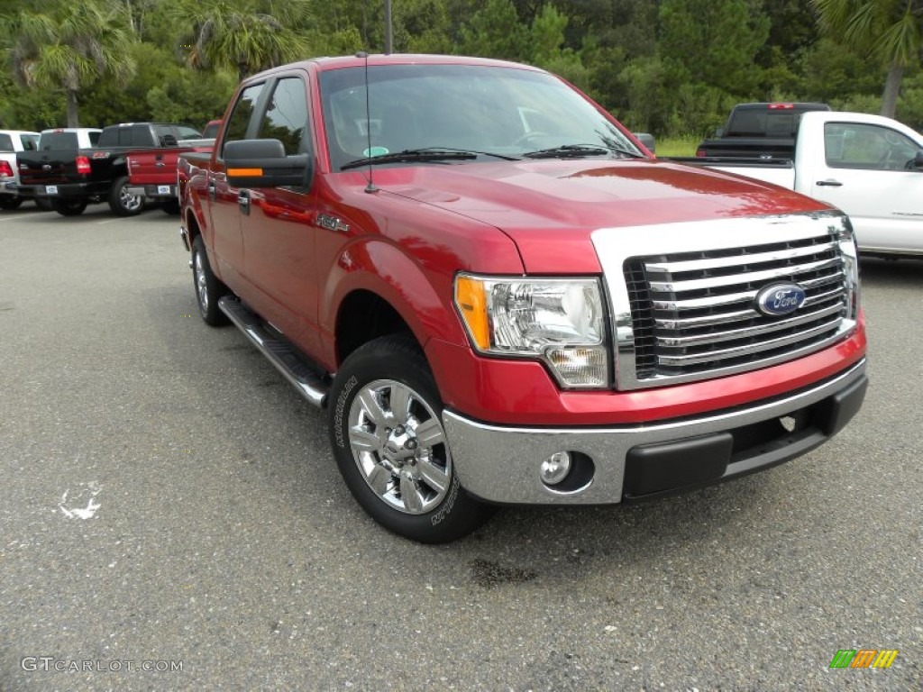 2010 F150 XLT SuperCrew - Red Candy Metallic / Medium Stone photo #1