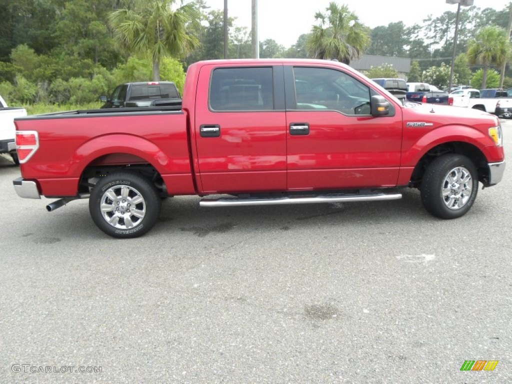 2010 F150 XLT SuperCrew - Red Candy Metallic / Medium Stone photo #12