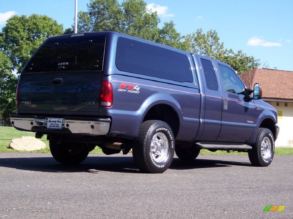 2004 F250 Super Duty Lariat SuperCab 4x4 - Medium Wedgewood Blue Metallic / Medium Flint photo #7