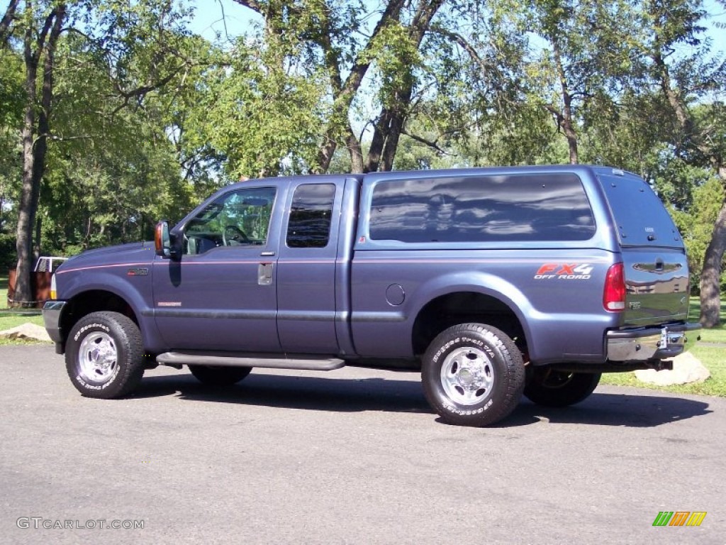 2004 F250 Super Duty Lariat SuperCab 4x4 - Medium Wedgewood Blue Metallic / Medium Flint photo #14