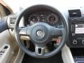 Cornsilk Beige 2010 Volkswagen Jetta Wolfsburg Edition Sedan Steering Wheel