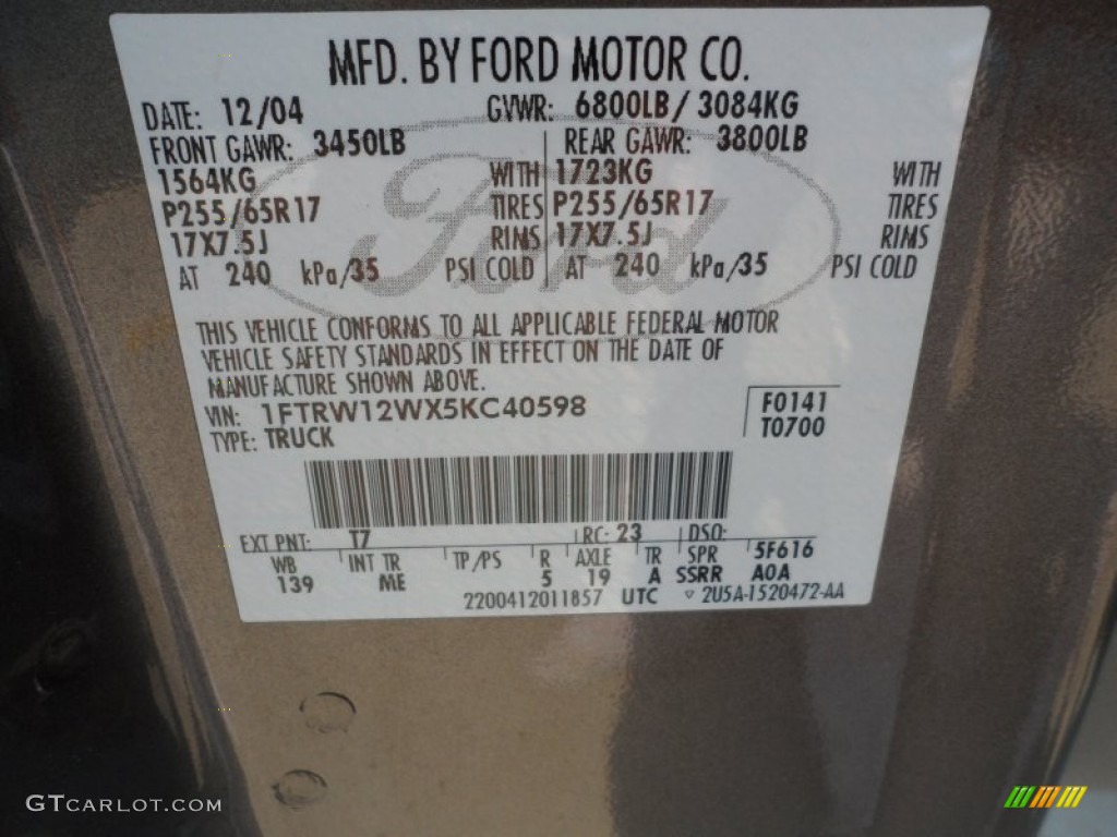 2005 F150 XLT SuperCrew - Dark Stone Metallic / Medium Flint Grey photo #51