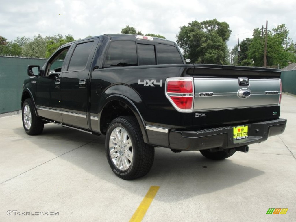 2010 F150 Platinum SuperCrew 4x4 - Tuxedo Black / Medium Stone Leather/Sienna Brown photo #5