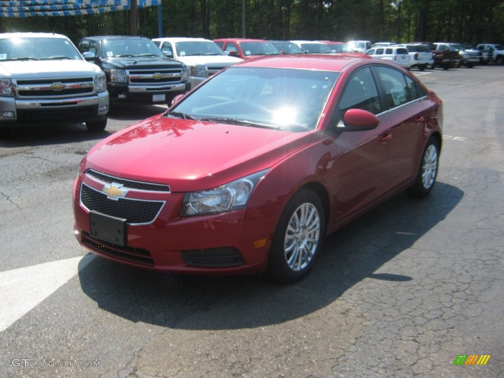 2012 Cruze Eco - Crystal Red Metallic / Jet Black photo #1