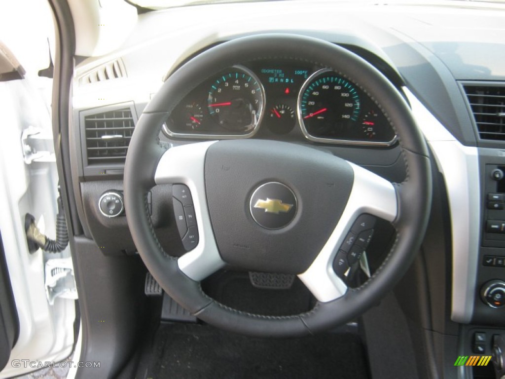 2012 Chevrolet Traverse LT Ebony Steering Wheel Photo #53485346