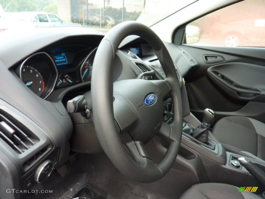2012 Ford Focus S Sedan Charcoal Black Steering Wheel Photo #53486603