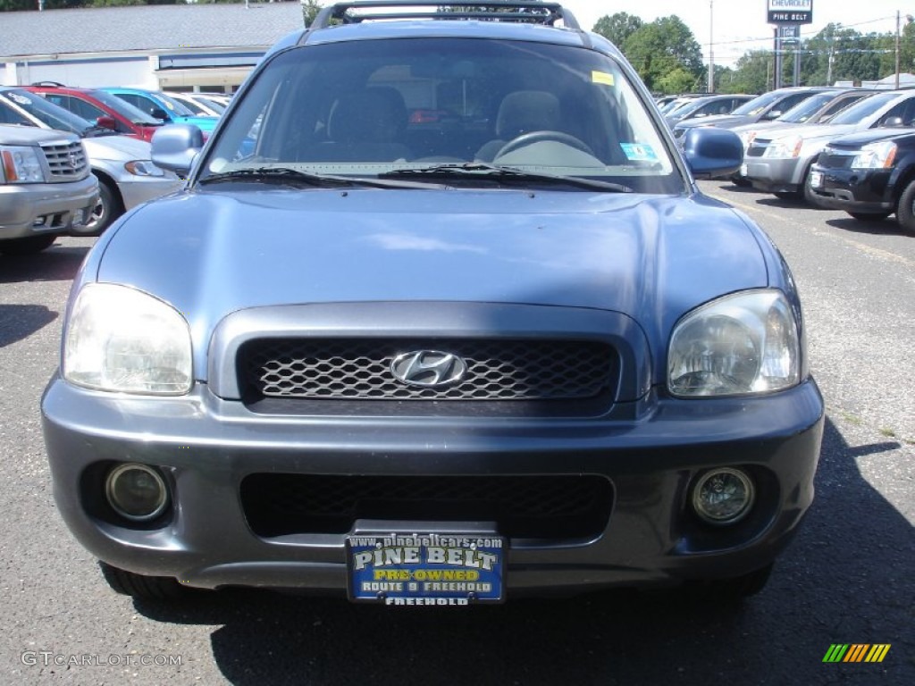 2002 Santa Fe GLS AWD - Crystal Blue / Gray photo #2
