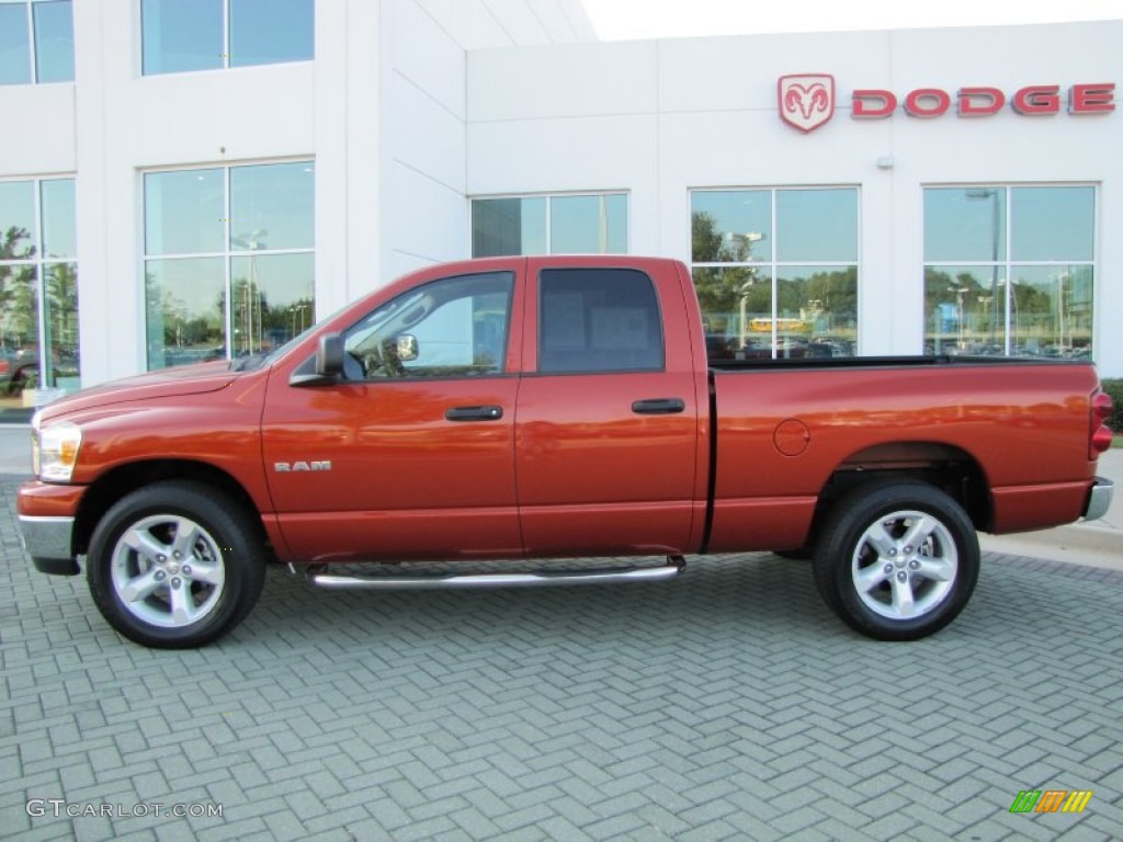 2008 Ram 1500 Big Horn Edition Quad Cab - Sunburst Orange Pearl / Medium Slate Gray photo #2