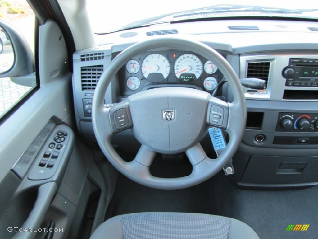 2008 Dodge Ram 1500 Big Horn Edition Quad Cab Medium Slate Gray Steering Wheel Photo #53499187