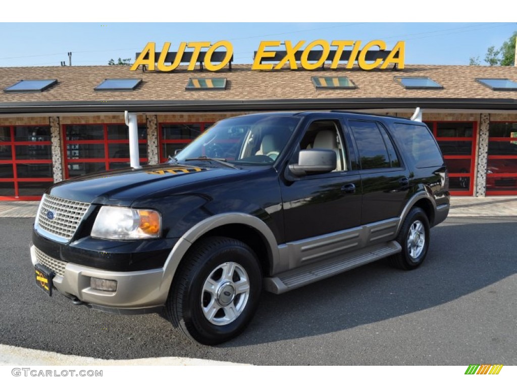 2003 Expedition Eddie Bauer 4x4 - Black Clearcoat / Medium Parchment photo #1