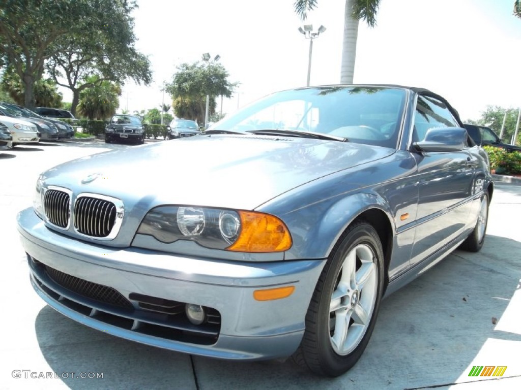 2003 3 Series 325i Convertible - Steel Blue Metallic / Grey photo #14