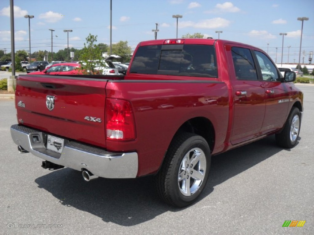 2012 Ram 1500 Big Horn Crew Cab 4x4 - Deep Cherry Red Crystal Pearl / Dark Slate Gray/Medium Graystone photo #4