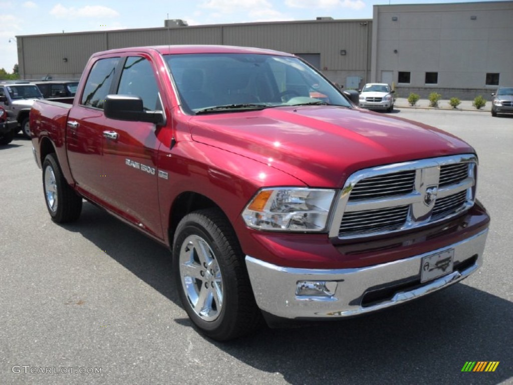 Deep Cherry Red Crystal Pearl 2012 Dodge Ram 1500 Big Horn Crew Cab 4x4 Exterior Photo #53505352