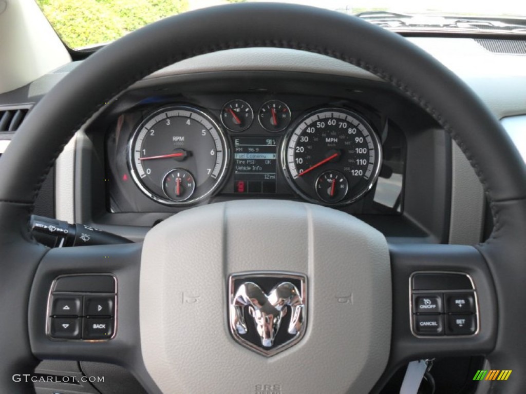 2012 Dodge Ram 1500 Big Horn Crew Cab Dark Slate Gray/Medium Graystone Steering Wheel Photo #53505806