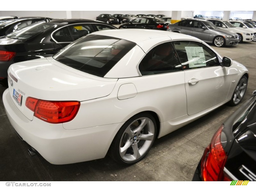 2011 3 Series 335i Convertible - Alpine White / Coral Red/Black Dakota Leather photo #4