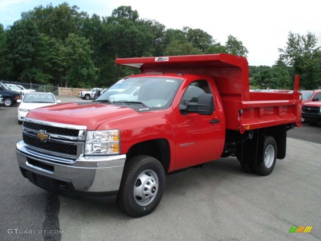Victory Red 2011 Chevrolet Silverado 3500HD Regular Cab Chassis Dump Truck Exterior Photo #53509166