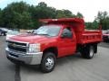 Victory Red 2011 Chevrolet Silverado 3500HD Regular Cab Chassis Dump Truck Exterior