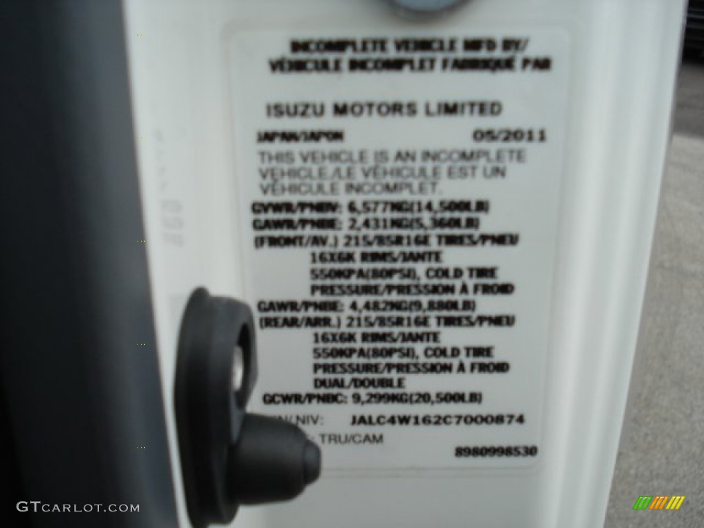 2012 Isuzu N Series Truck NPR HD Info Tag Photo #53511736