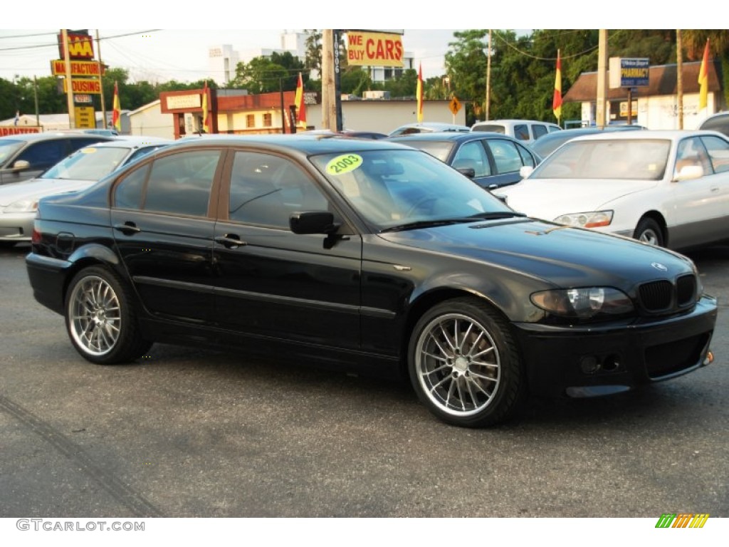 2003 3 Series 325i Sedan - Jet Black / Black photo #6