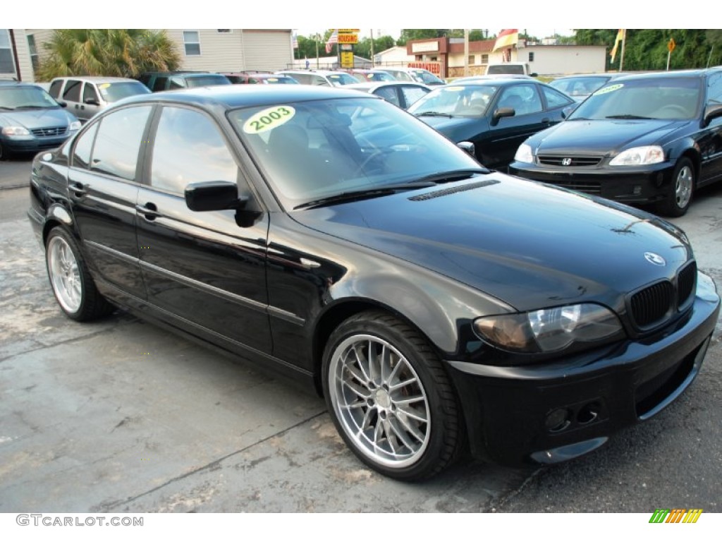 2003 3 Series 325i Sedan - Jet Black / Black photo #10