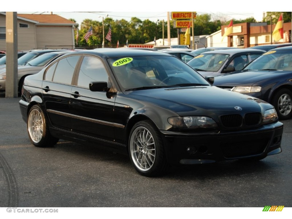 2003 3 Series 325i Sedan - Jet Black / Black photo #32
