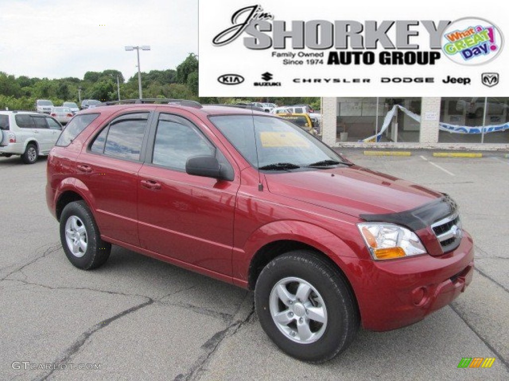 2009 Sorento LX 4x4 - Spicy Red / Gray photo #1