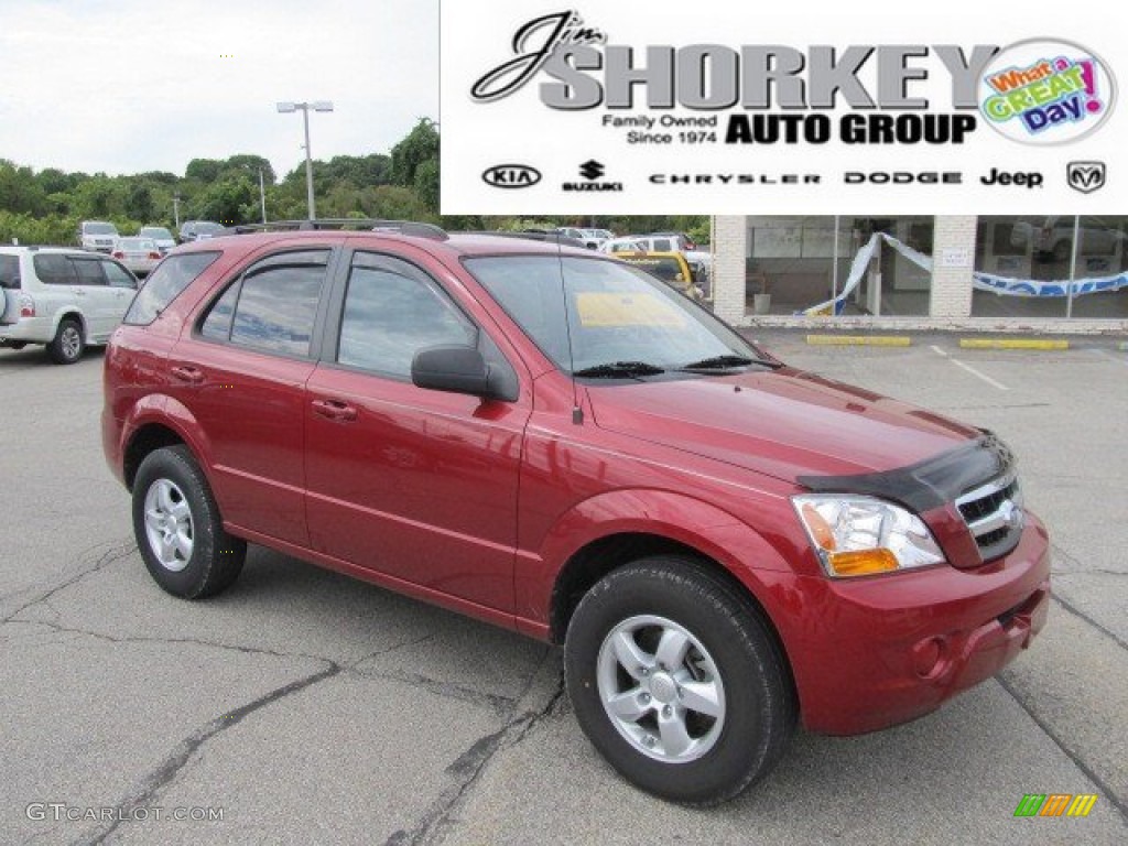 2009 Sorento LX 4x4 - Spicy Red / Gray photo #1