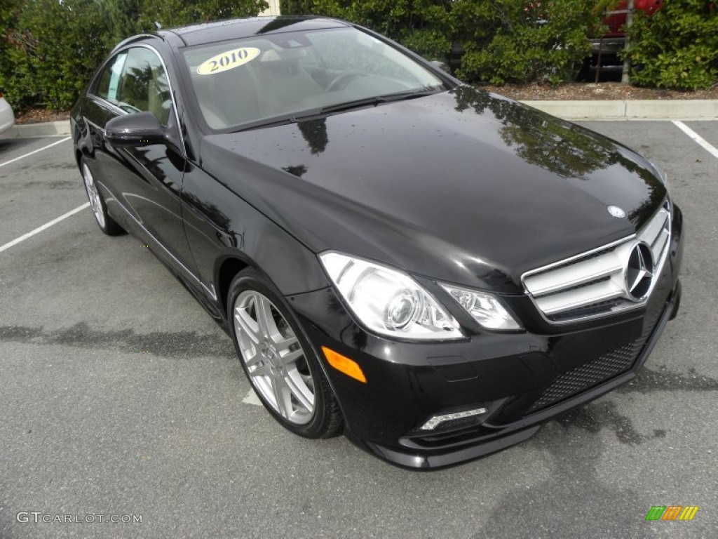 2010 E 550 Coupe - Obsidian Black Metallic / Almond Beige photo #1