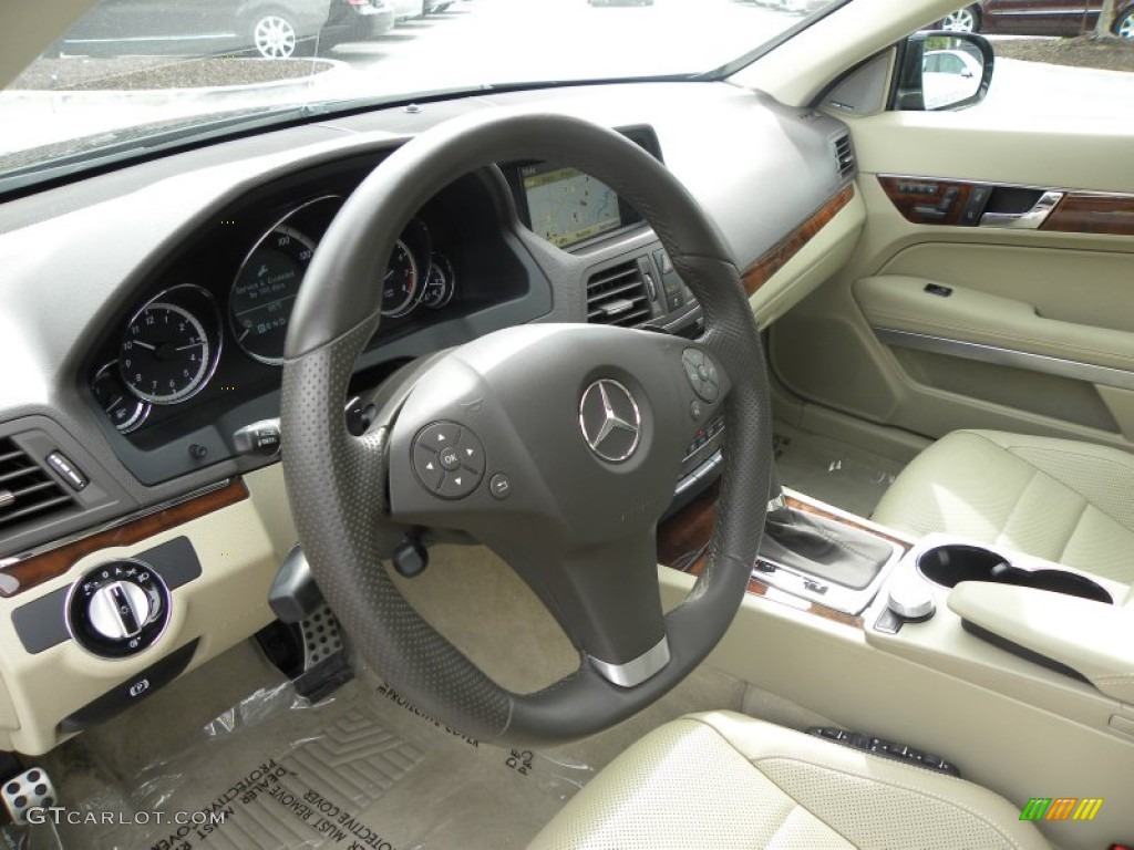 Almond Beige Interior 2010 Mercedes-Benz E 550 Coupe Photo #53515384