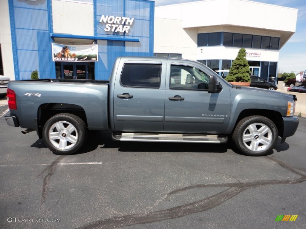 2008 Silverado 1500 LT Crew Cab 4x4 - Blue Granite Metallic / Ebony photo #8