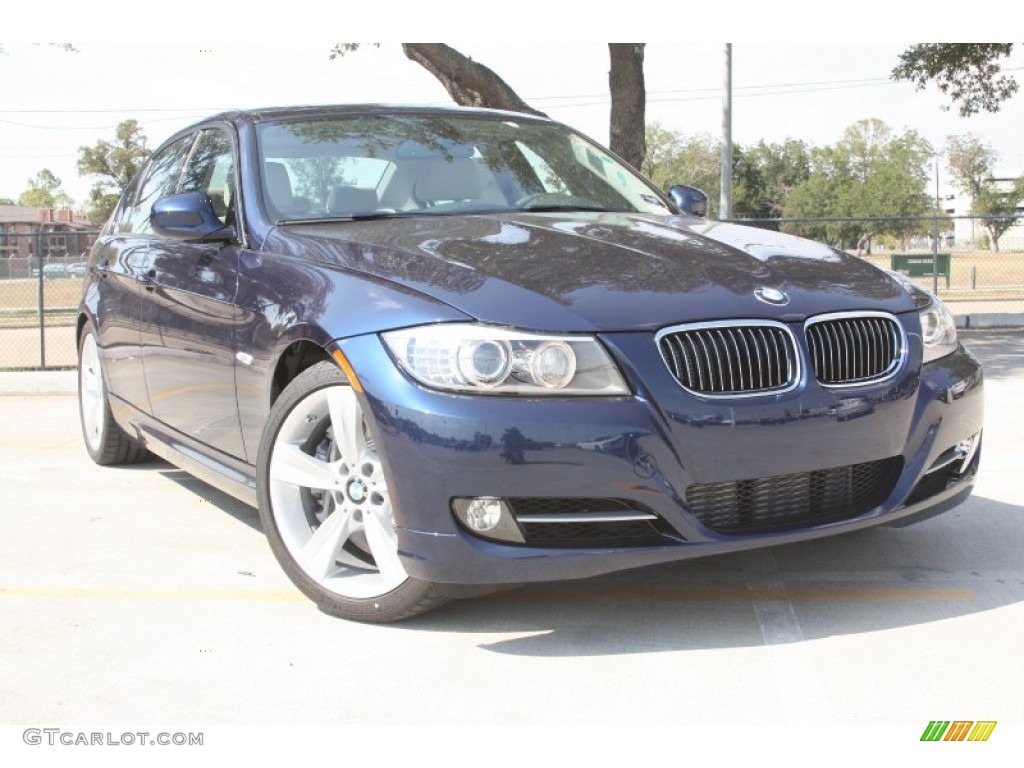 2011 3 Series 335i Sedan - Deep Sea Blue Metallic / Oyster/Black Dakota Leather photo #1