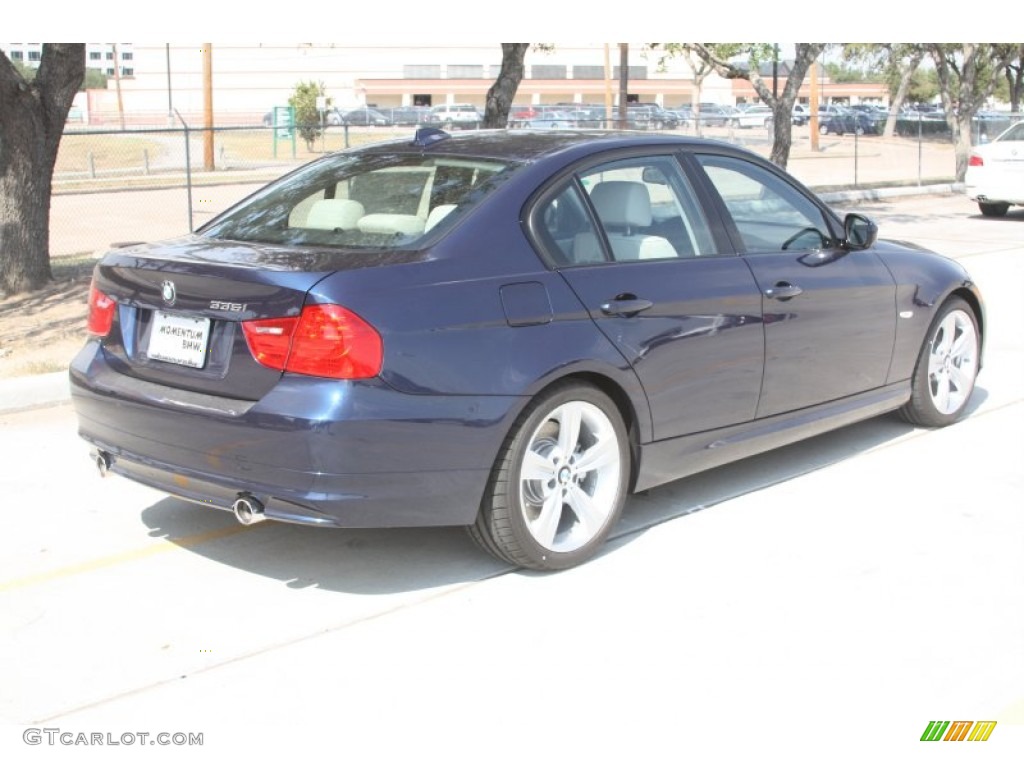 2011 3 Series 335i Sedan - Deep Sea Blue Metallic / Oyster/Black Dakota Leather photo #4