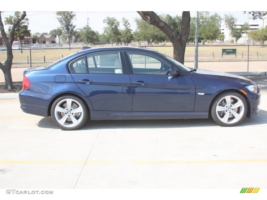 2011 3 Series 335i Sedan - Deep Sea Blue Metallic / Oyster/Black Dakota Leather photo #7