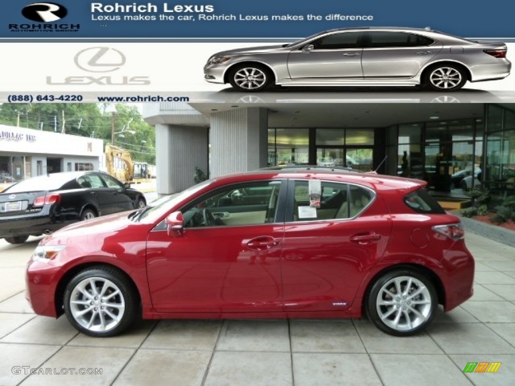 2011 CT 200h Hybrid Premium - Matador Red Mica / Ecru photo #1