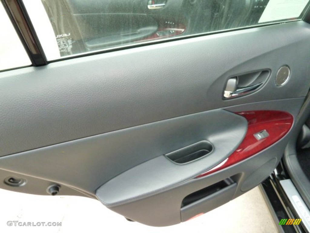 2011 Lexus GS 350 AWD Black/Red Walnut Door Panel Photo #53520208