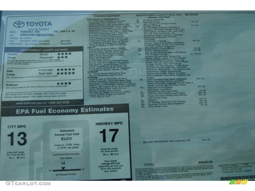 2011 Tundra TRD Double Cab 4x4 - Magnetic Gray Metallic / Black photo #13
