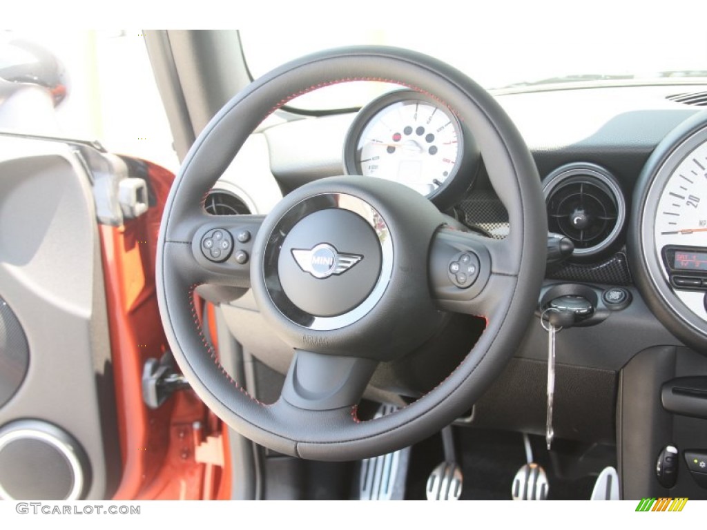 2012 Mini Cooper S Hardtop Carbon Black Steering Wheel Photo #53521792