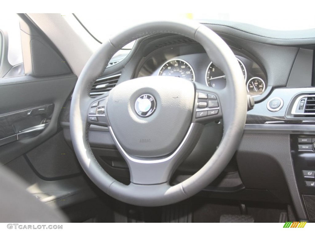 2012 BMW 7 Series 740Li Sedan Black Steering Wheel Photo #53522755