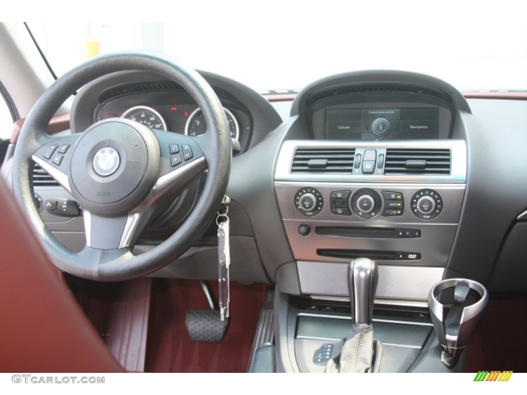 2004 BMW 6 Series 645i Coupe Chateau Red Dashboard Photo #53523441