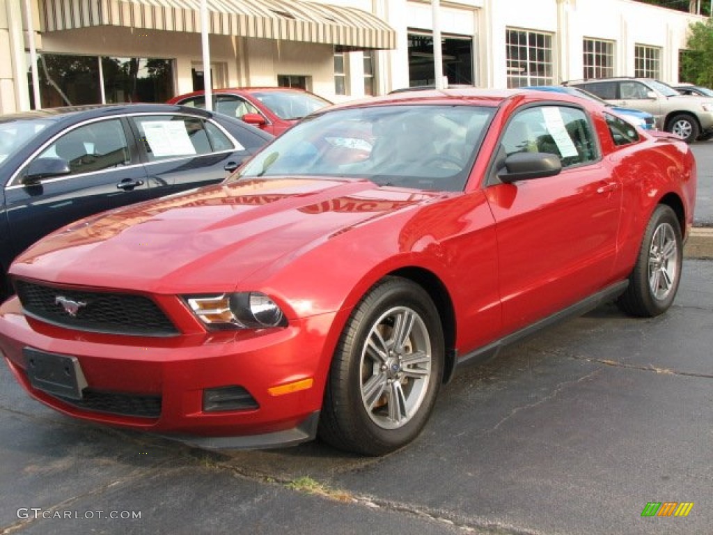 2011 Mustang V6 Coupe - Red Candy Metallic / Stone photo #1