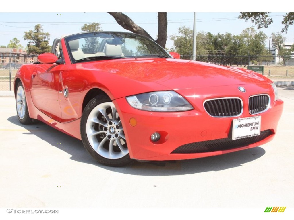 2005 Z4 2.5i Roadster - Bright Red / Dark Beige photo #1