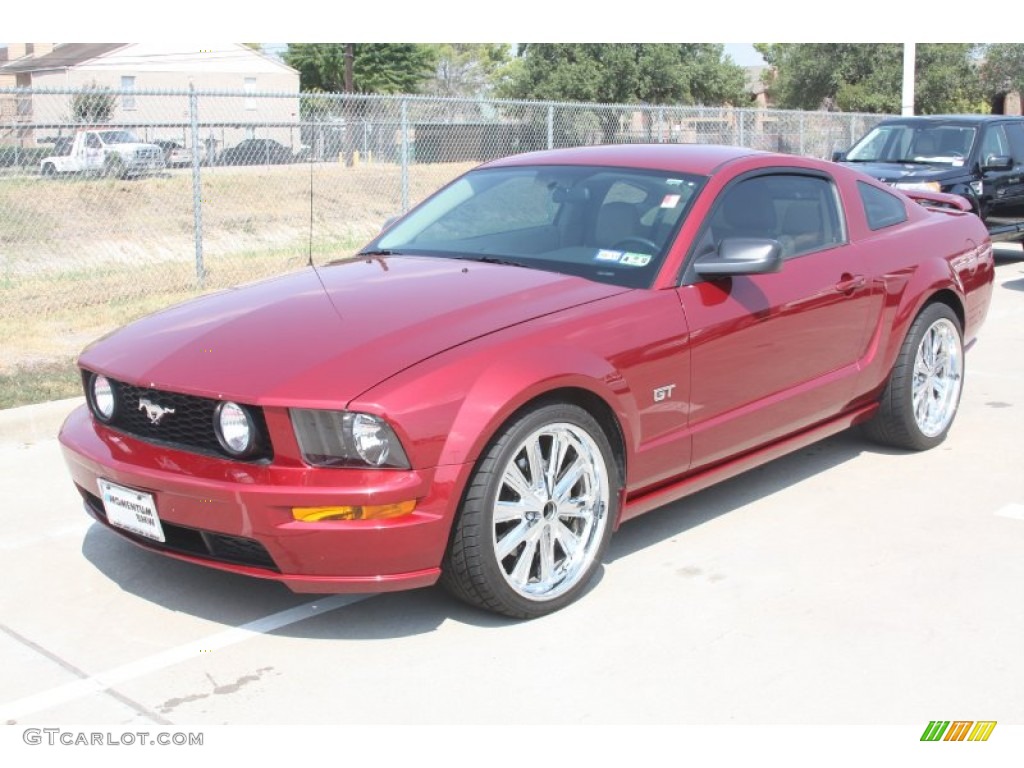 2006 Mustang GT Premium Coupe - Redfire Metallic / Light Parchment photo #6