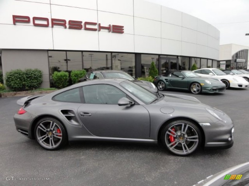 2011 911 Turbo Coupe - Meteor Grey Metallic / Black photo #6